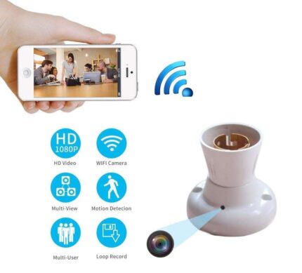 WiFi Wireless Bulb Holder Spy Camera and Surveillance Camera